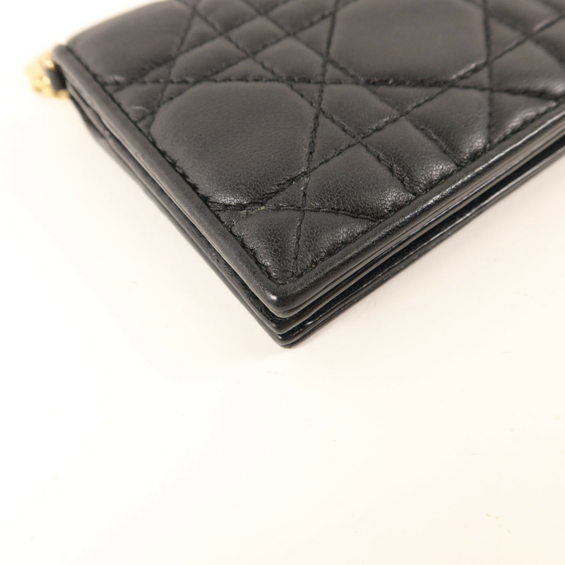 Dior 羊皮皮革Mini Lady Dior Gardenia Wallet金扣錢包-12