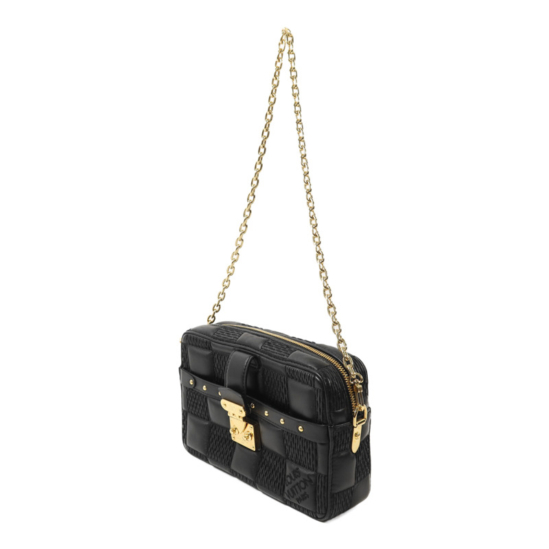 LOUIS VUITTON 羊皮皮革Troca PM金扣鏈帶手挽肩背兩用袋-2