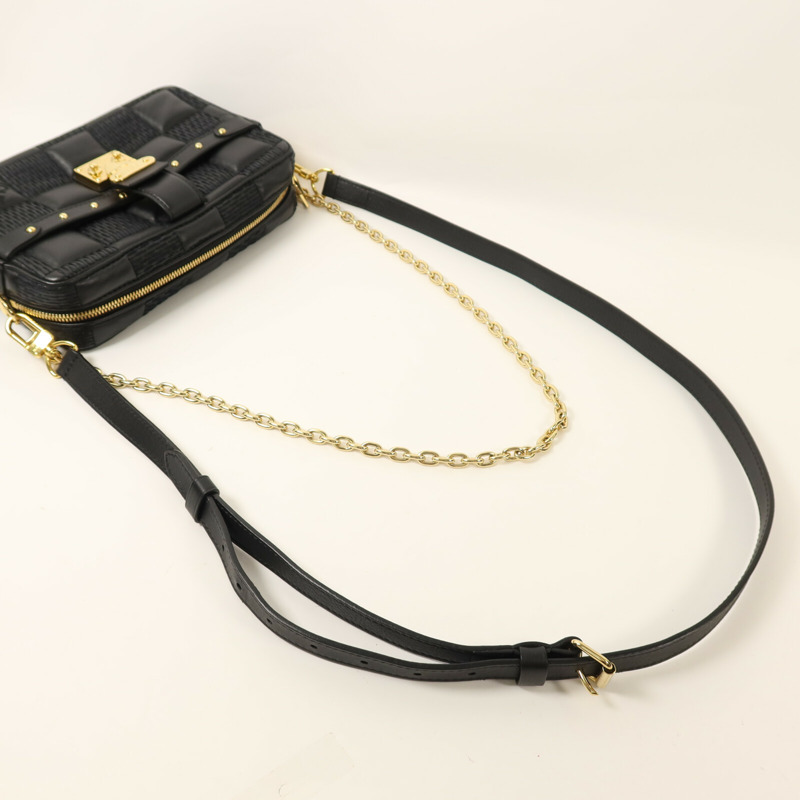 LOUIS VUITTON 羊皮皮革Troca PM金扣鏈帶手挽肩背兩用袋-7