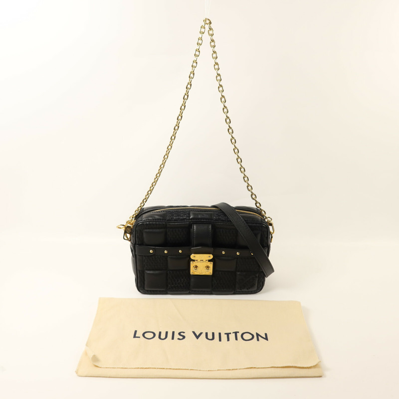LOUIS VUITTON 羊皮皮革Troca PM金扣鏈帶手挽肩背兩用袋-8