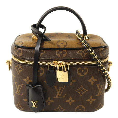 LOUIS VUITTON Monogram Reverse Vanity PM金扣鏈帶手挽肩背兩用袋
