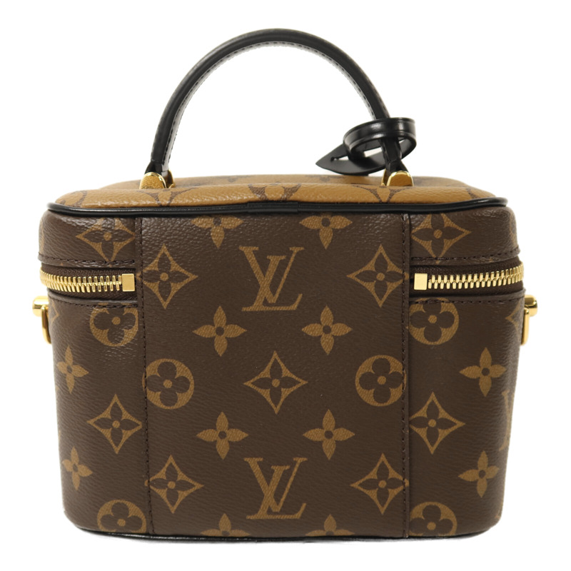 LOUIS VUITTON Monogram Reverse Vanity PM金扣鏈帶手挽肩背兩用袋-1