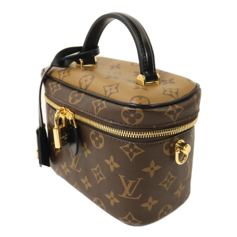 LOUIS VUITTON Monogram Reverse Vanity PM金扣鏈帶手挽肩背兩用袋-2