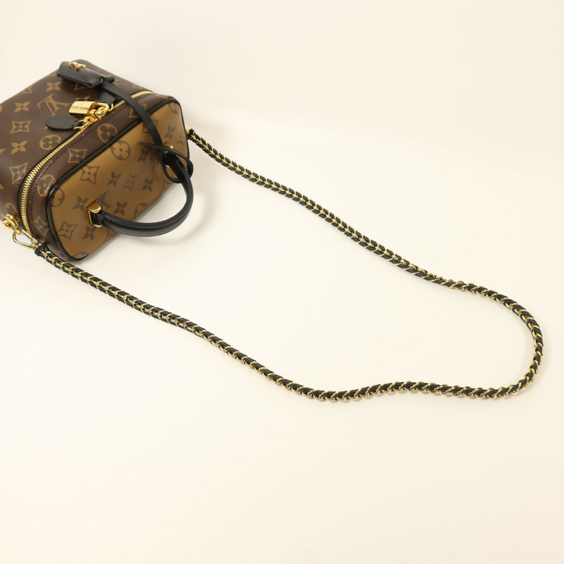 LOUIS VUITTON Monogram Reverse Vanity PM金扣鏈帶手挽肩背兩用袋-6