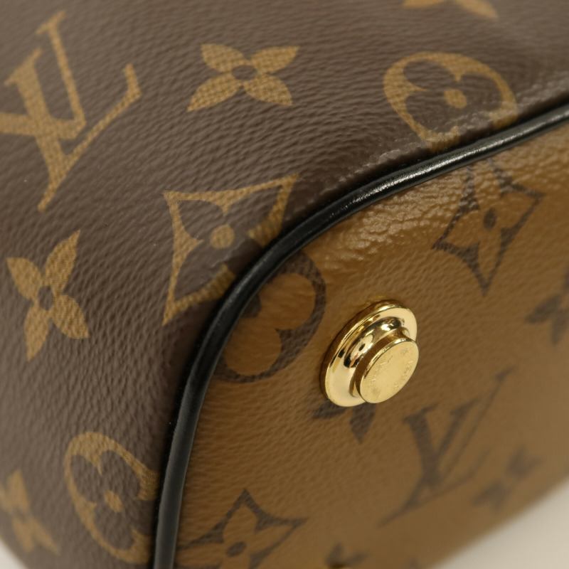 LOUIS VUITTON Monogram Reverse Vanity PM金扣鏈帶手挽肩背兩用袋-10