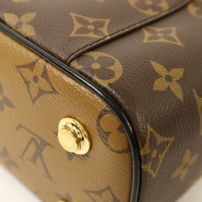 LOUIS VUITTON Monogram Reverse Vanity PM金扣鏈帶手挽肩背兩用袋-13