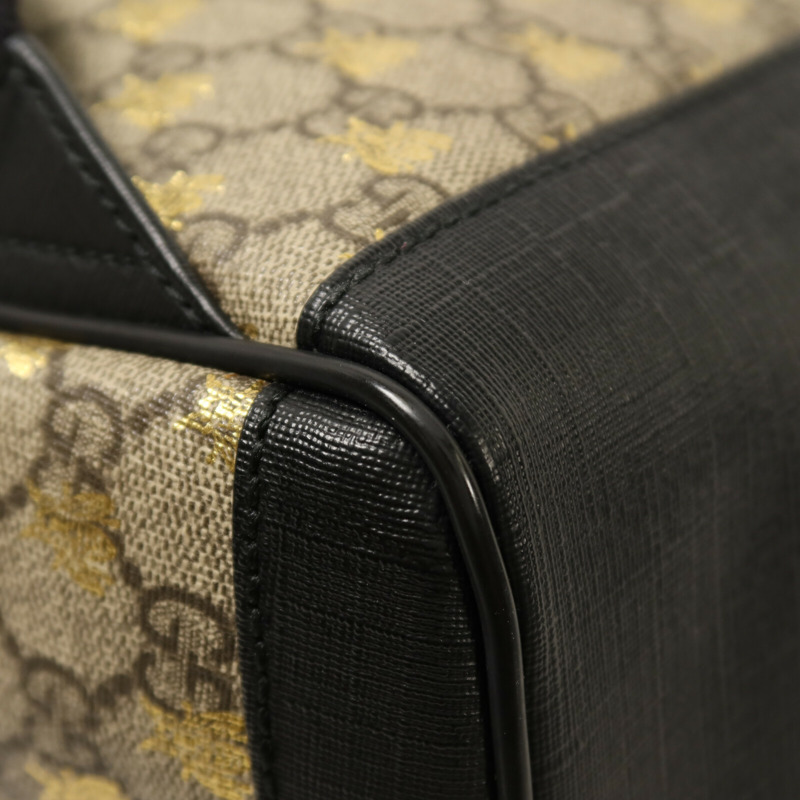 GUCCI 塗層帆布GG Supreme Backpack金扣背包-12