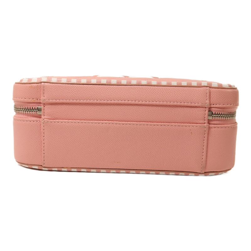 CHANEL 牛皮皮革Vanity Case銀扣鏈帶手挽肩背兩用袋-3