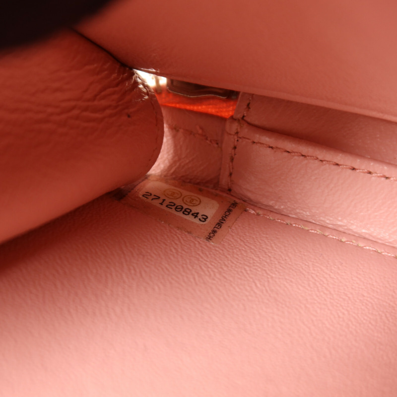 CHANEL 牛皮皮革Vanity Case銀扣鏈帶手挽肩背兩用袋-6