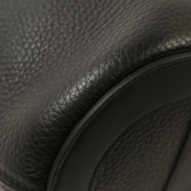 HERMES Clemence皮革In The Loop 18銀扣手挽袋Noir-10