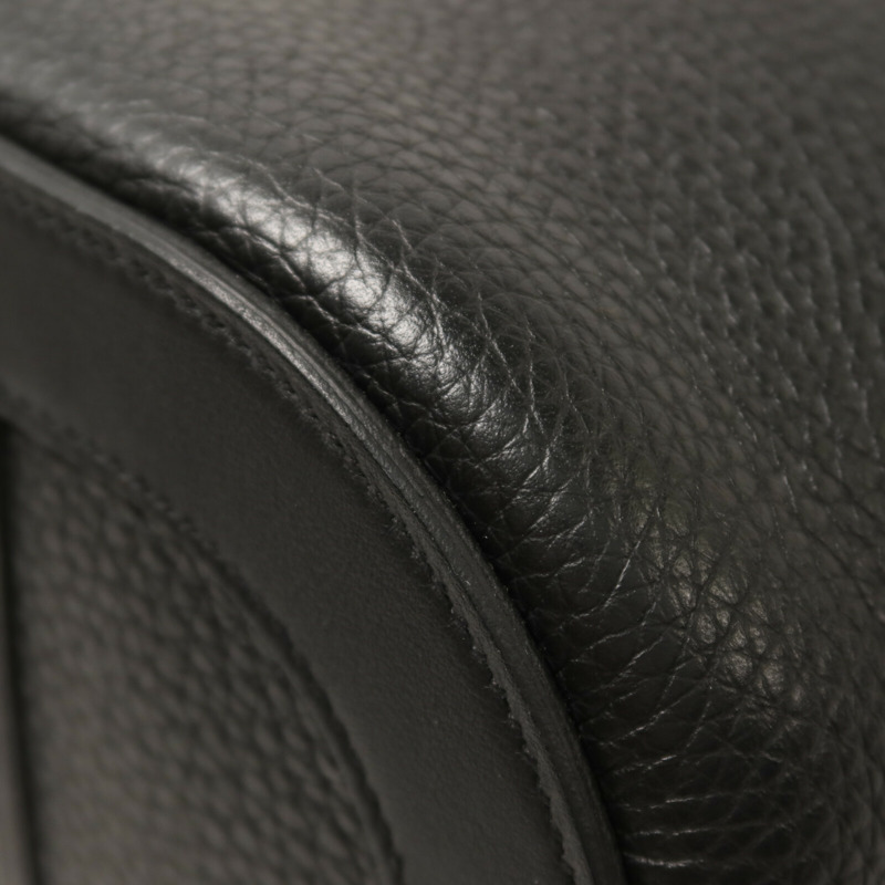 HERMES Clemence皮革In The Loop 18銀扣手挽袋Noir-13