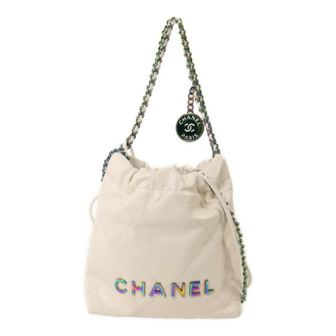 CHANEL 牛皮皮革Chanel 22 Mini鏈帶手挽肩背兩用袋