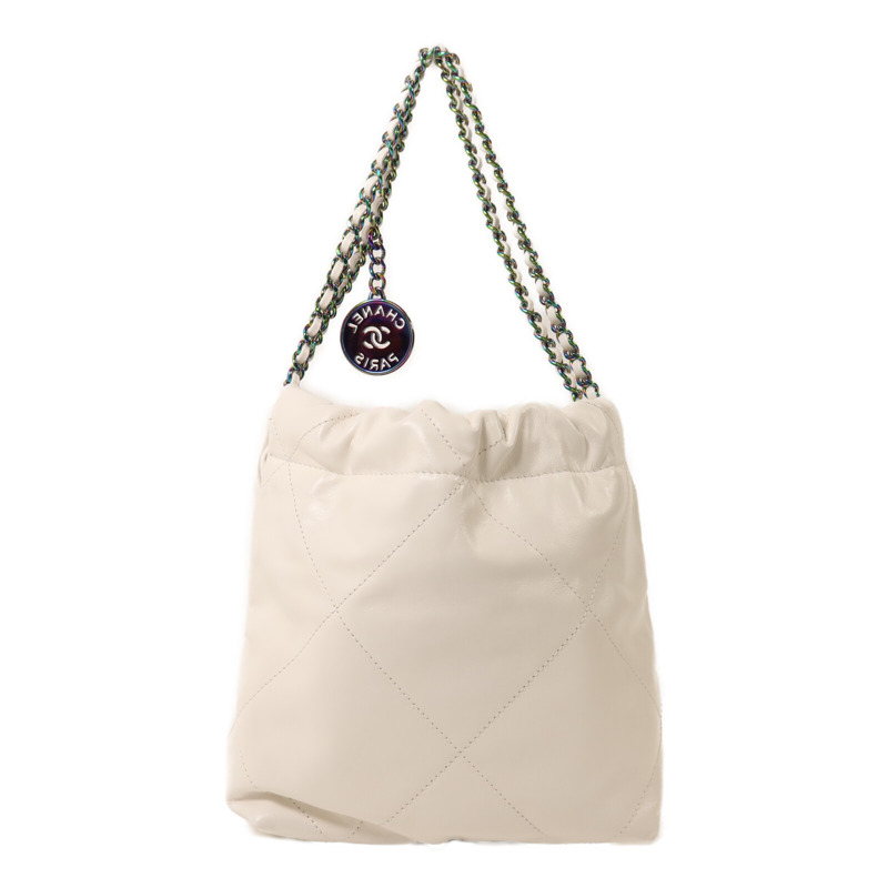 CHANEL 牛皮皮革Chanel 22 Mini鏈帶手挽肩背兩用袋-1