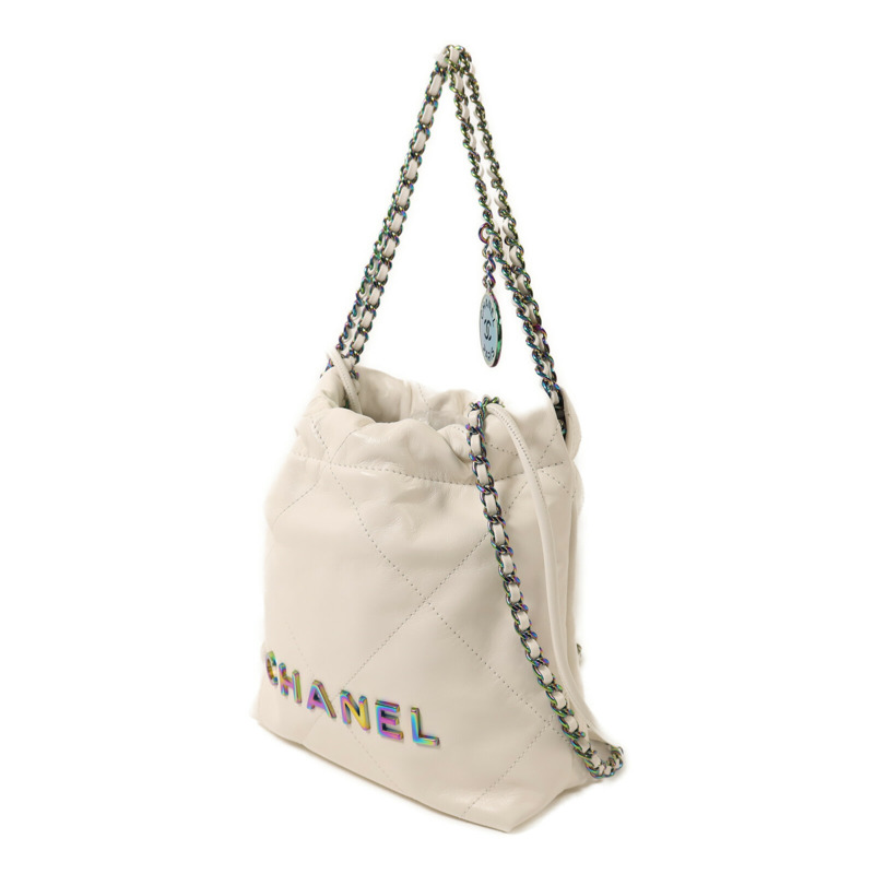 CHANEL 牛皮皮革Chanel 22 Mini鏈帶手挽肩背兩用袋-2