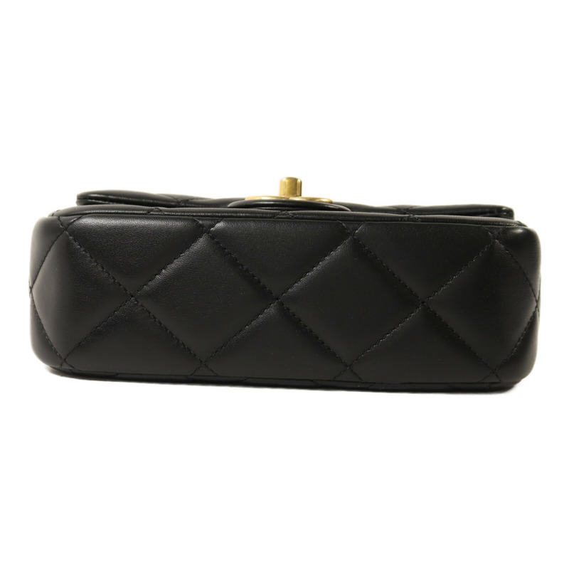 CHANEL 羊皮皮革Chain Shoulder金扣鏈帶肩背袋-3