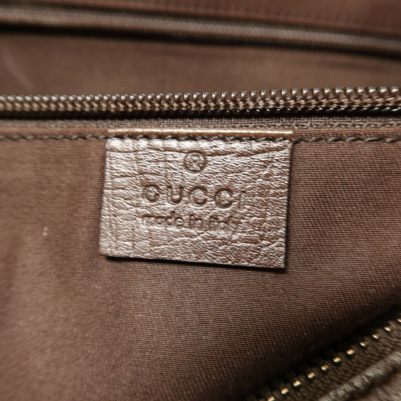 GUCCI 塗層帆布Boston Bag銀扣手挽袋-5