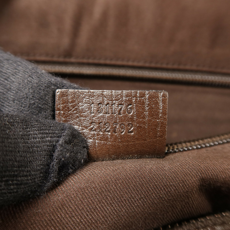 GUCCI 塗層帆布Boston Bag銀扣手挽袋-6