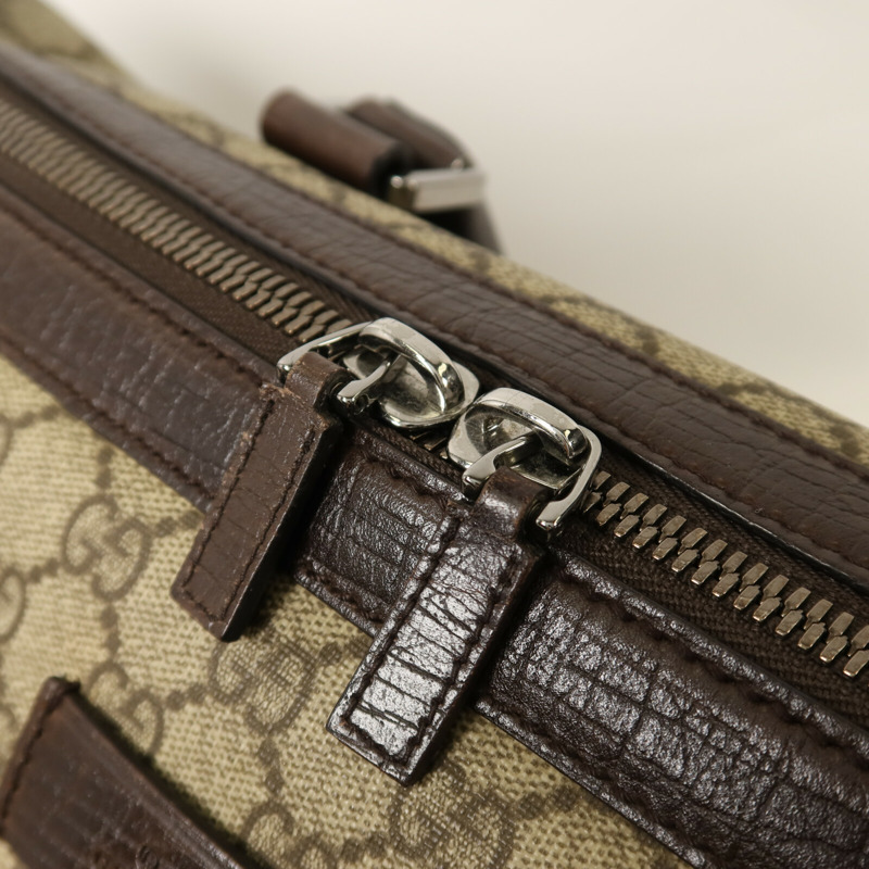 GUCCI 塗層帆布Boston Bag銀扣手挽袋-8