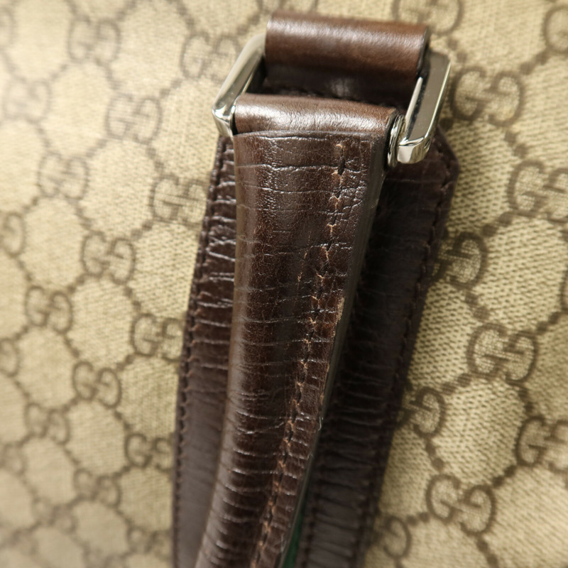 GUCCI 塗層帆布Boston Bag銀扣手挽袋-11