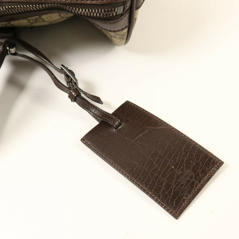 GUCCI 塗層帆布Boston Bag銀扣手挽袋-17