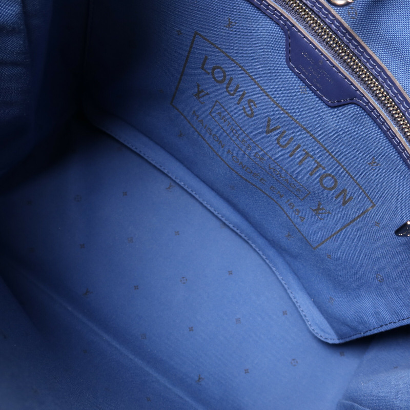 LOUIS VUITTON Monogram Escale Neverfull MM銀扣手挽袋-4