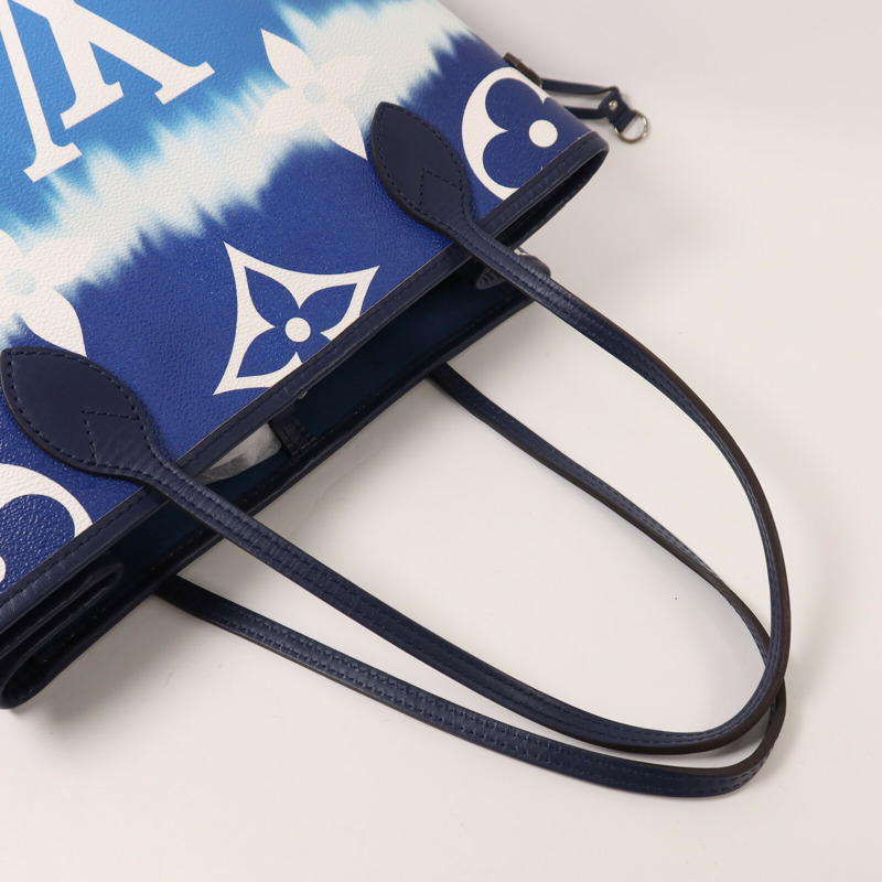 LOUIS VUITTON Monogram Escale Neverfull MM銀扣手挽袋-7