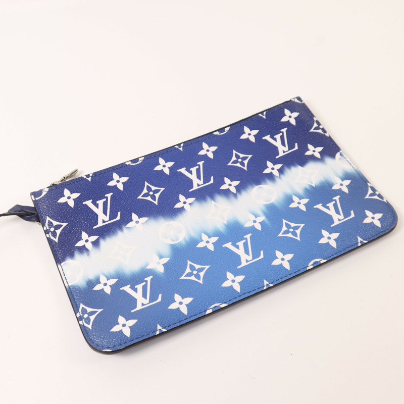 LOUIS VUITTON Monogram Escale Neverfull MM銀扣手挽袋-15