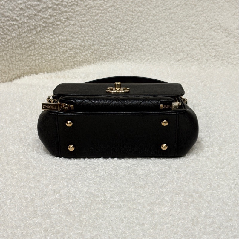 CHANEL香奈兒 手柄 菱格皮穿鏈 顆粒壓花小牛皮配金屬 方胖子鏈條包口蓋包手提單肩斜挎包 女款 黑色 尺寸:19x7x14 小號。-4