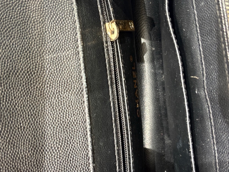 CHANEL香奈兒 手柄 菱格皮穿鏈 顆粒壓花小牛皮配金屬 方胖子鏈條包口蓋包手提單肩斜挎包 女款 黑色 尺寸:19x7x14 小號。-7