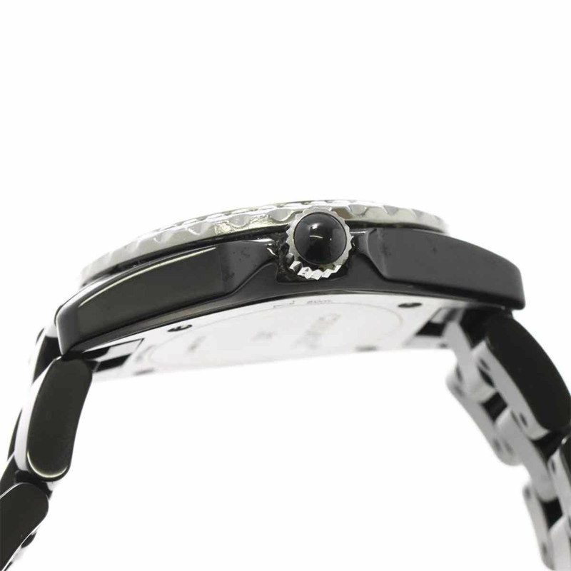 香奈兒 J12 29毫米 H2571 鑲鑽錶圈女錶 黑色陶瓷 8P 石英錶-3