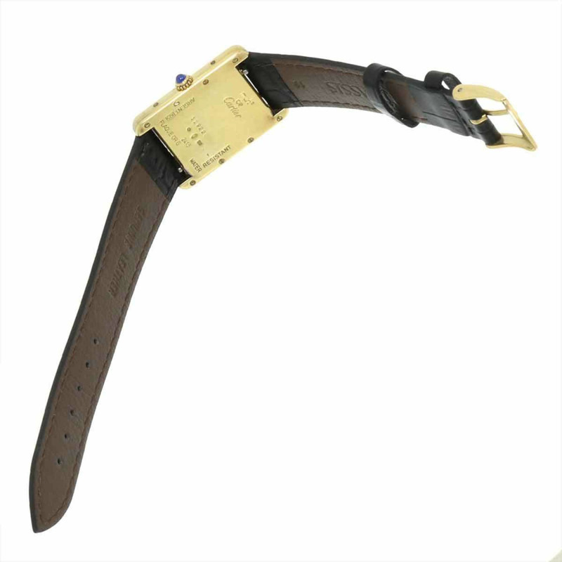 卡地亞 Must Tank Vermeil LM W1017454 男士腕錶，象牙色錶盤，SV925機芯，石英錶-2