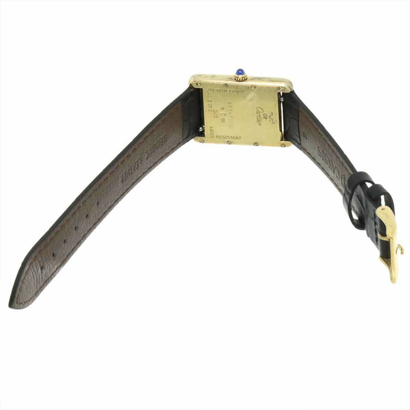 卡地亞 Must Tank Vermeil XL W1013954 男士腕錶 白色 SV925 石英錶-2