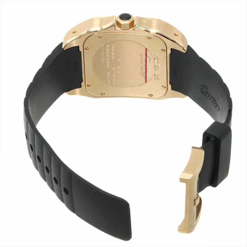 卡地亞 Santos 100 LM W20141U2 男士腕錶,黑色,18K 玫瑰金,自動機芯。-3