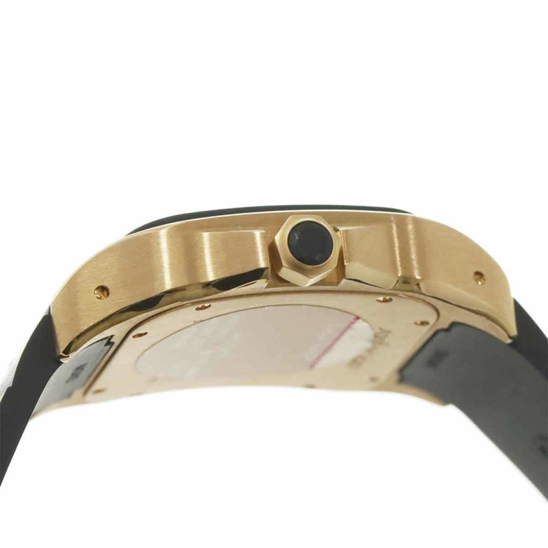 卡地亞 Santos 100 LM W20141U2 男士腕錶,黑色,18K 玫瑰金,自動機芯。-4