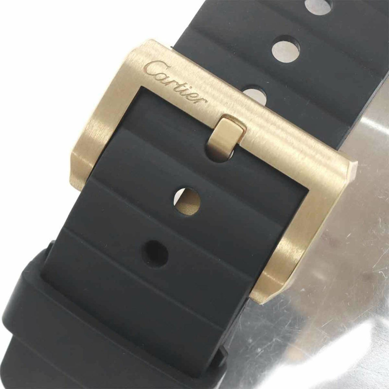 卡地亞 Santos 100 LM W20141U2 男士腕錶,黑色,18K 玫瑰金,自動機芯。-5