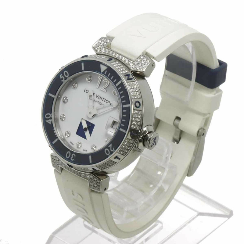 路易威登 Tambour Diving Q113C 男士腕錶 鑽石日期顯示 白色 自動上鍊-0