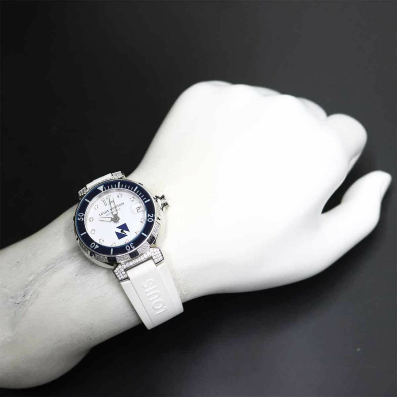 路易威登 Tambour Diving Q113C 男士腕錶 鑽石日期顯示 白色 自動上鍊-1