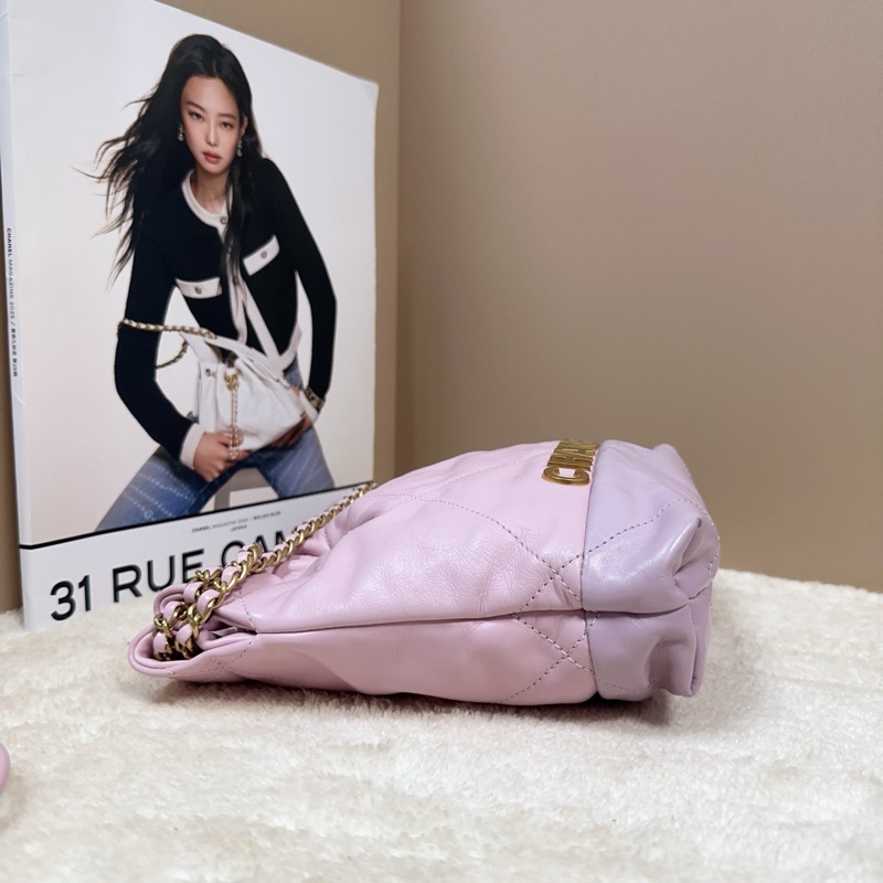 Chanel 香奈兒 24S 22bag 垃圾袋 mini 粉色拼紫色-5