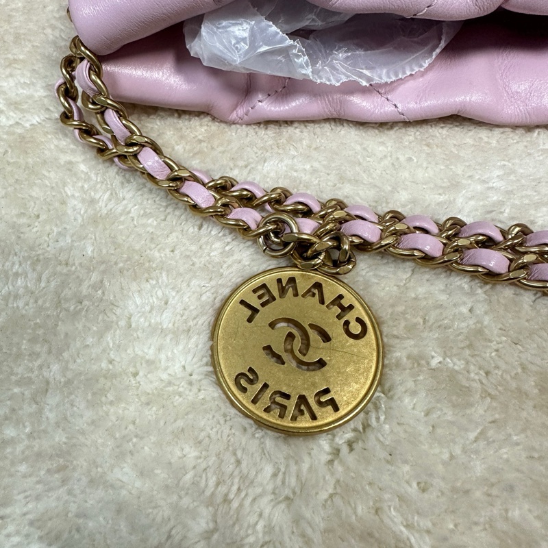 Chanel 香奈兒 24S 22bag 垃圾袋 mini 粉色拼紫色-8