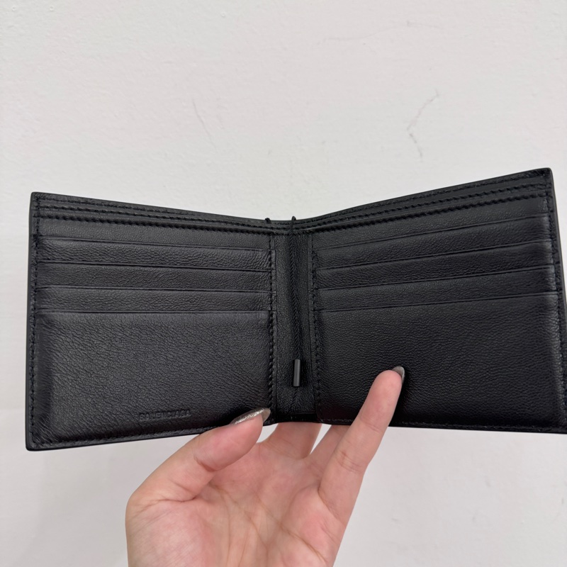Balenciaga 黑牛皮短夾 閒置品-4
