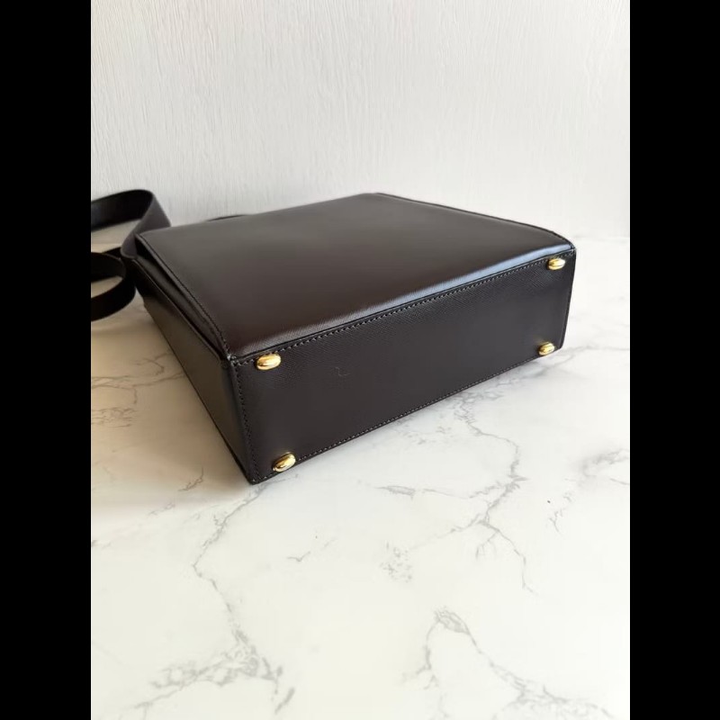 絕版古董包 Celine咖啡色旋轉扣盒子包 斜背包 單肩包 側背包 中古包 二手包-5