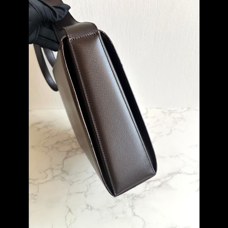 絕版古董包 Celine咖啡色旋轉扣盒子包 斜背包 單肩包 側背包 中古包 二手包-8