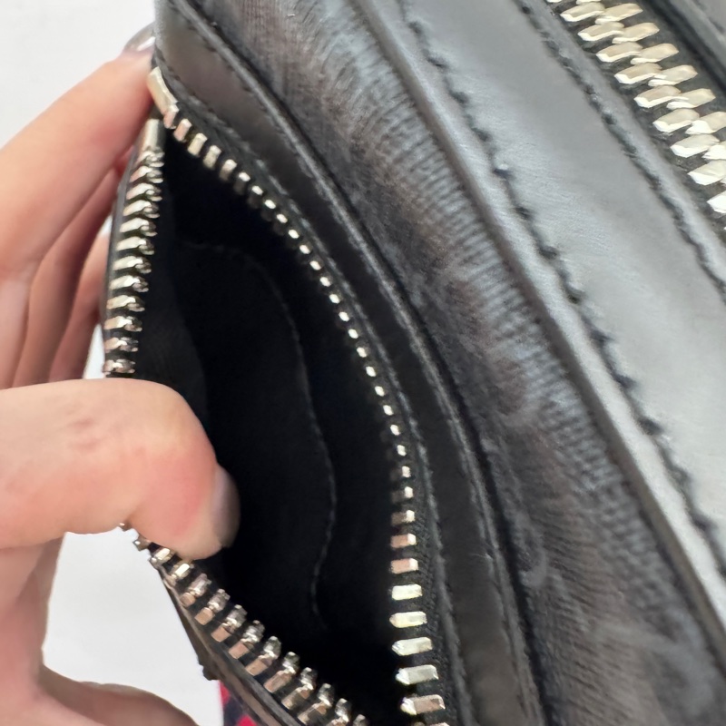 Gucci 黑灰PVC銀釦Mini日字包 近全新-11