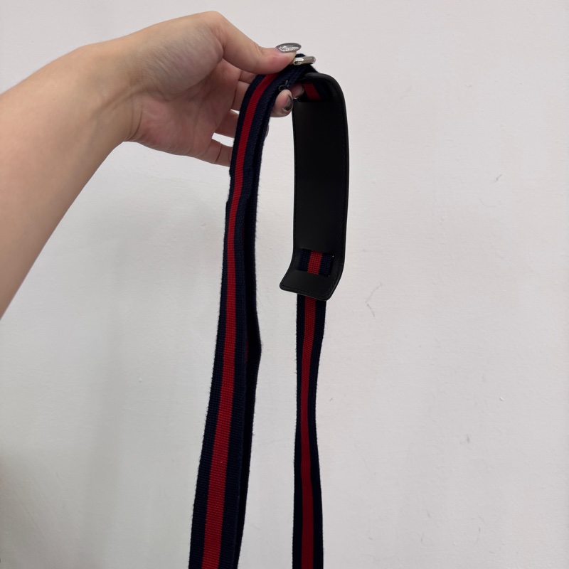 Gucci 黑灰PVC銀釦Mini日字包 近全新-12