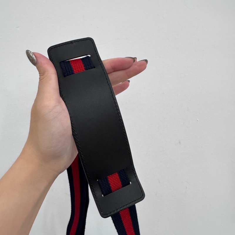 Gucci 黑灰PVC銀釦Mini日字包 近全新-14