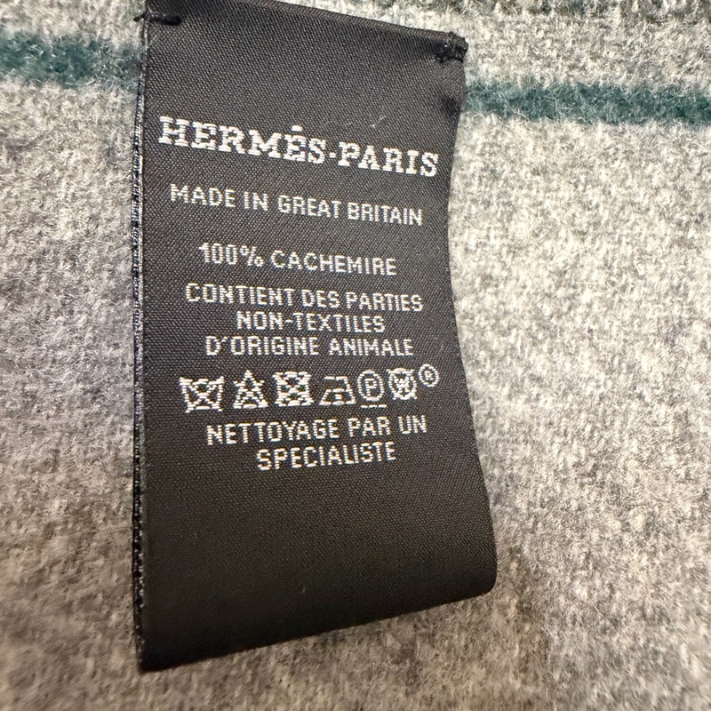 Hermes 100%cachemire雙面配色長圍巾-3