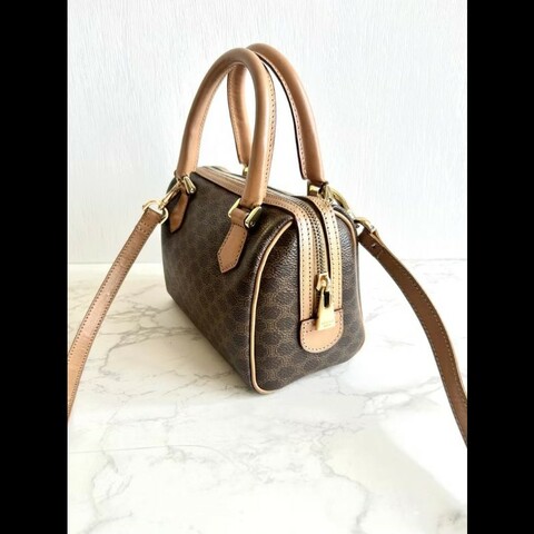 【LA LUNE】中古包 Celine迷你老花波士頓小包 斜背包 側背包 單肩包 二手包