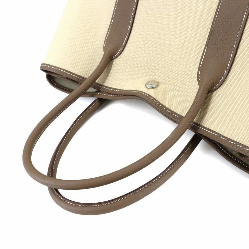愛馬仕 Garden 36 PM 手提包,Toile Military Negonda Beton Etoupe,Z 印記。-4