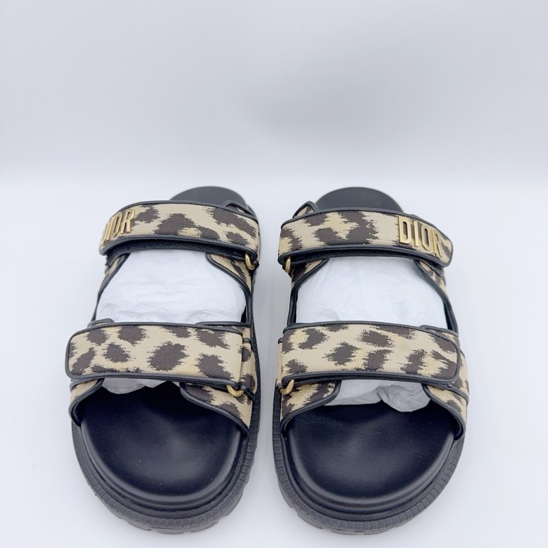 dior迪奧/38.5碼/豹紋魔術貼涼鞋/ 無附件-2