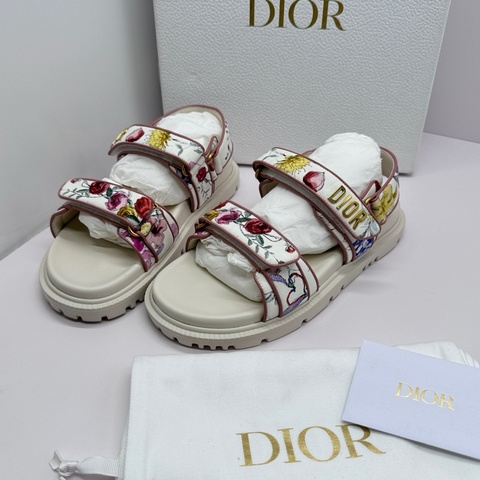 迪奧/Dior 白色科技面料多色 Florilegio 圖案  38碼 Act花卉限量款 魔術貼
